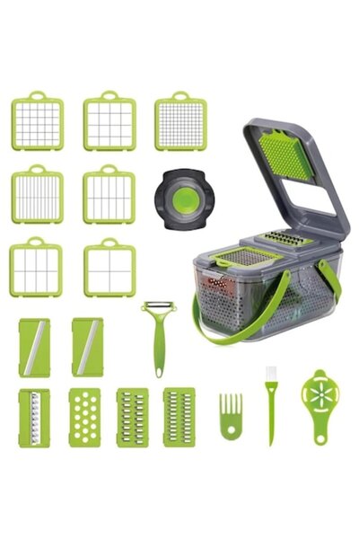 stuffix 22-σε-1 κόφτης/τριφτή λαχανικών και φρούτων, 13 ανοξείδωτες λεπίδες, ...