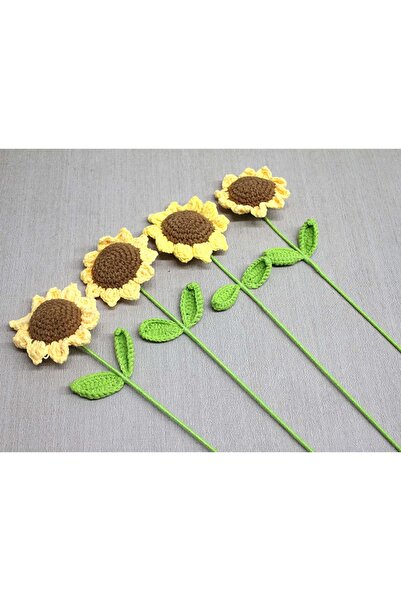 Store El Örgüsü Ay Çiçeği – Dekoratif El Yapımı Çiçek 40x9 cm 1 Adet