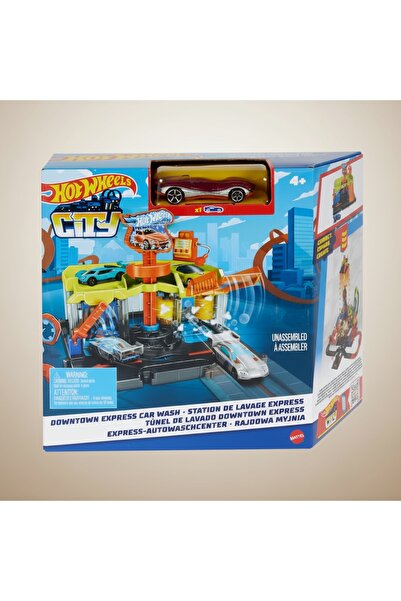 HOT WHEELS Set Joacă City - Complex Spălare Auto cu Accesorii Interactive pentru Mașinuțe