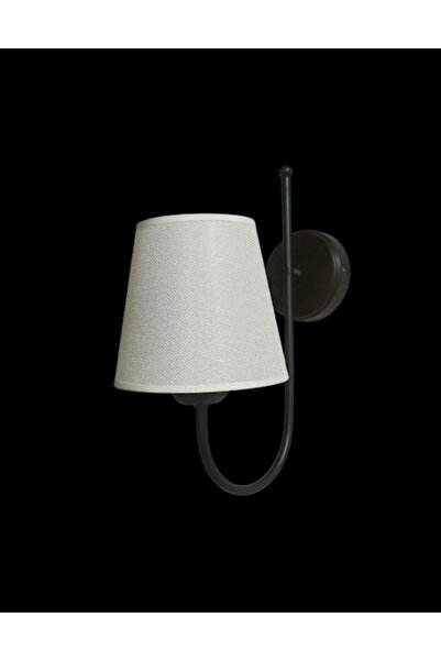 DEDE Black Static Painted Wall Sconce with Cream Color Hat Shape Looking Upwards