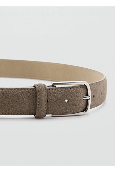 MANGO Man İnce süet deri kemer