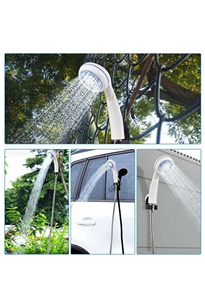 SokShop Camping shower with built-in battery, travel pump, USB rechargeable