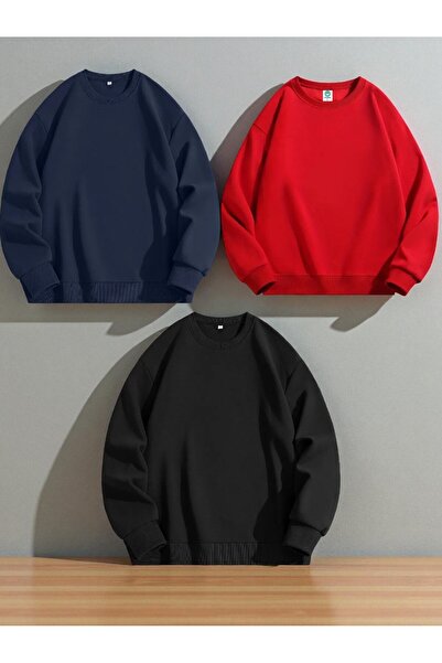 Carlson 3'lü Unisex Bisiklet Yaka Sweatshirt