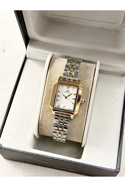FERRO Yellow and Silver Steel Cord Women's Wristwatch Fm88282A-D 2 Years Warranty 3 Atm Water Resistant