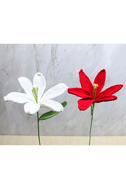 Store Hand Knitted Lily Flower – Decorative Handmade Flower 45 cm