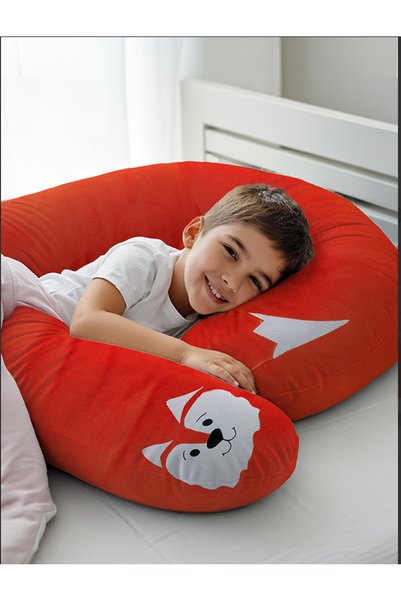 PUFYMAX Children's Pillow, Play Pillow, Sleeping Pillow, Activity Pillow, Sleeping Companion, 1St Quality Fleece Fabric (Fox)