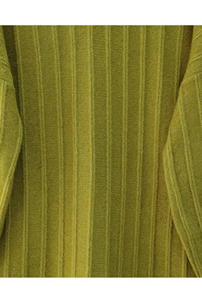 Modamorfo Corded Fabric Slit Yumoş Knitwear Tunic - Oil Green