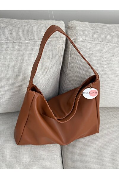 BAGLOVİS Leather Shoulder Bag with Single Handle En42 Boy28