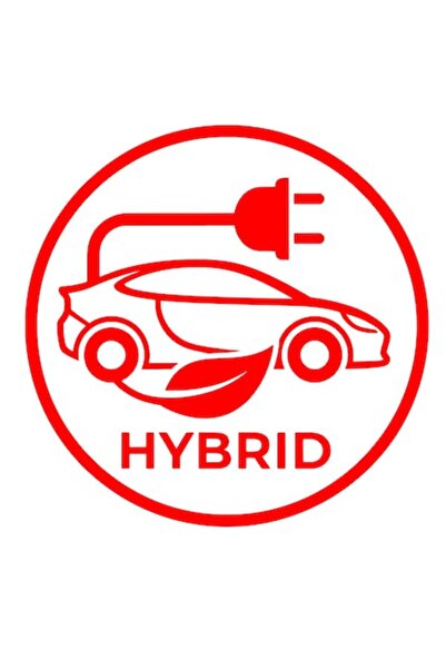 Oracal Decorative car sticker, waterproof and sun-resistant, Hybrid Car, 18cm, red