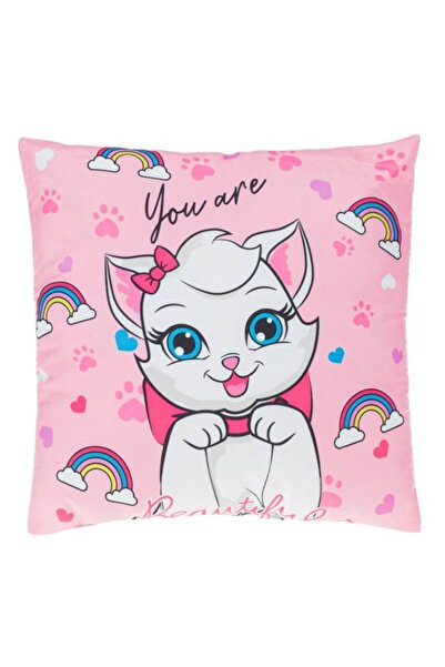 AVA Pink Decorative Pillow, Cat "You Are Beautyful", 30x30cm