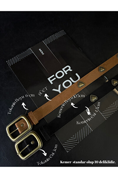 Fiori Pachet de 2 curele pentru pantaloni pentru femei cu cataramă pătrată și...