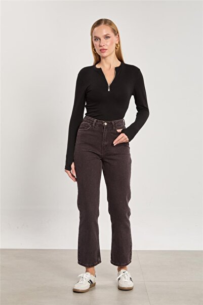 BARRELS AND OIL Washing Wide Leg Jeans - Brown