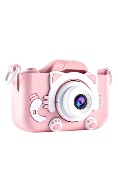 iTin Camera foto-video pentru copii, HD 1080P, Senzor 12MP, Card 4GB inclus, Roz