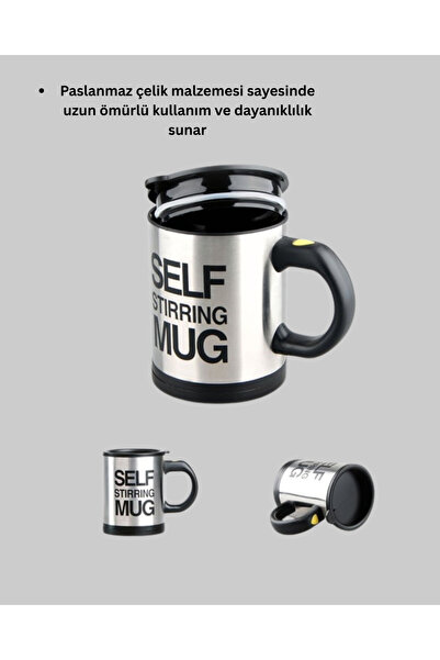 ZERO LAND Lvsqvr Stainless Steel Self Stirring Smart Mug – (210143) Heat Insulated