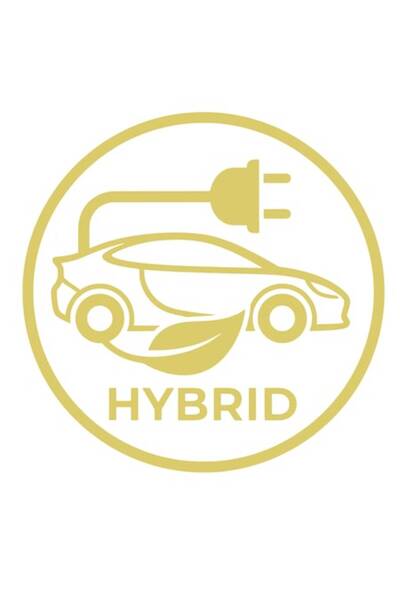 Oracal Decorative car sticker, waterproof and sun-resistant, Hybrid Car, 18cm, gold