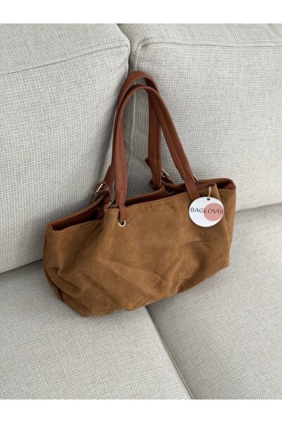 BAGLOVİS Belt Strap Detail Suede Taban Salaş Women's Shoulder Bag
