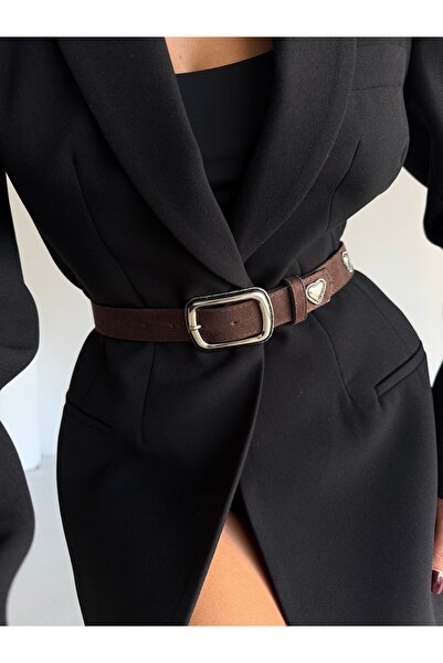 Fiori Квадратна катарама с форма на сърце Аксесоар Дамски колан за панталони, колан за яке, колан за риза, колан за рокля