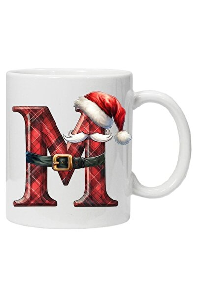 CRD PRINT Cană personalizată cu imprimeu de iarnă „Inițiala M”, Model 3, cera...