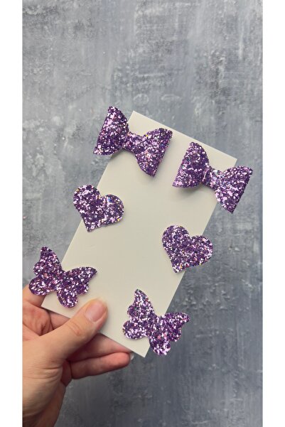 Toka Perisi Mozaic Stella cu sclipici mov, fluture inimă (metal 5cm / 3cm cu ...