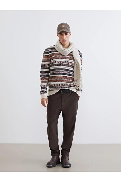 LC Waikiki Crew Neck Patterned Men's Knitwear Sweater (W5)