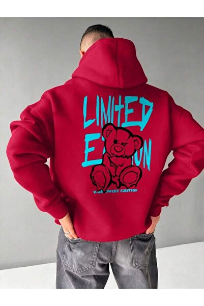 LAVİTTA Limited Edition Bear Printed Unisex Oversized Hooded Hoodie