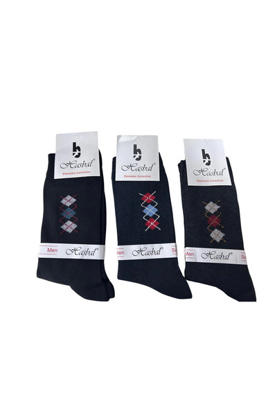 ALFA AKSESUAR 03 Șosete pentru bărbați Hasbal cu model Baklava Slice 12 bucăți