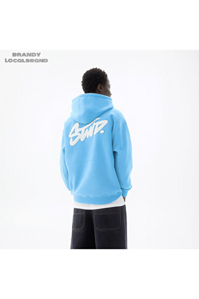 CLASSY.MODA Unisex 3 Yarn O Oversized Stwd Lettering B Printed K Hooded Kangaroo Pocket Comfortable Casual Sweat Hoodie