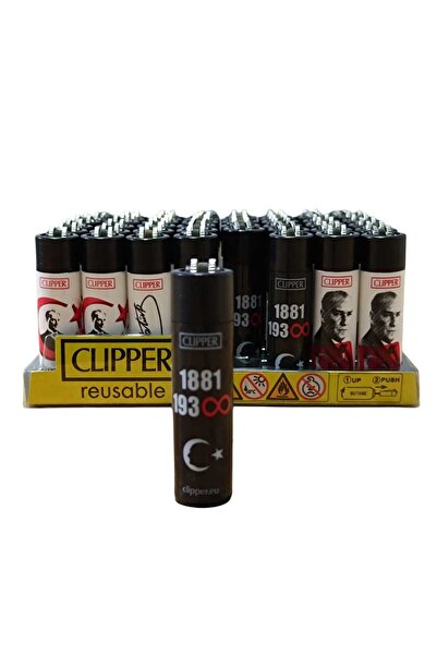 DURUSOY Clipper Atatürk , İmzası ve Türk Bayrağı Çakmaklı Taşlı Çakmak