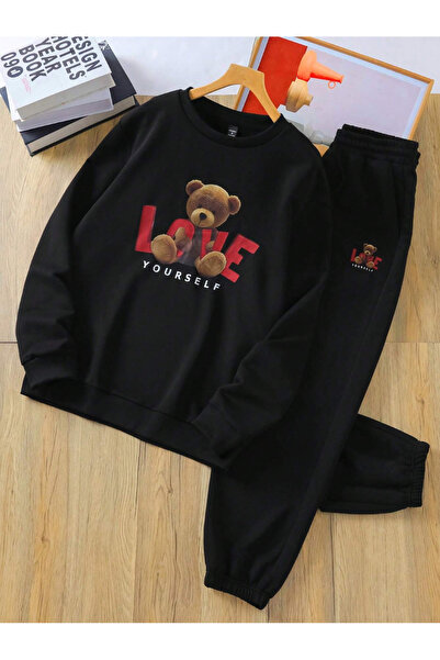 LAVİTTA Love Yourself Teddy Printed Unisex Tracksuit Set