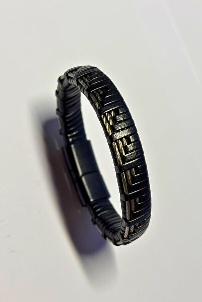 Begondio El İşçiliği ile Üretilmiş Hakiki Deri Erkek Bileklik