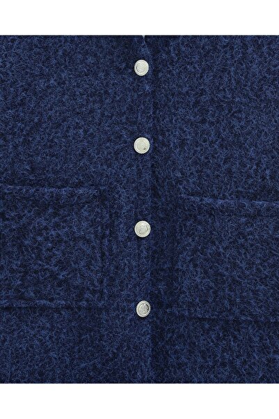 Modamorfo Hooded Buttoned Pocketed Bearded Cap - Navy