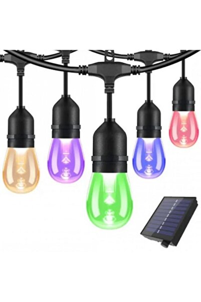 GARDEON Ghirlandă solară de 10 m cu 10 becuri LED E27, lumină caldă sau RGB, IP65