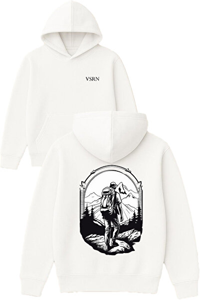 VSRN تصميم المشي لمسافات طويلة في الجبال مطبوع قصة فضفاضة سويت شيرت أبيض بغطا...