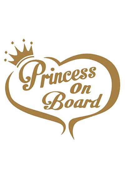 Oracal Princess on board car sticker with heart, waterproof and UV resistant, 20cm, copper