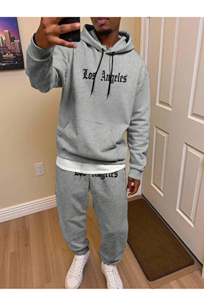 LAVİTTA Los Angeles Written Black Unisex Tracksuit Set
