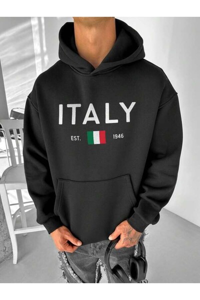 LAVİTTA Italy Flag Written B Printed Unisex O Oversized K Hooded Hoodie