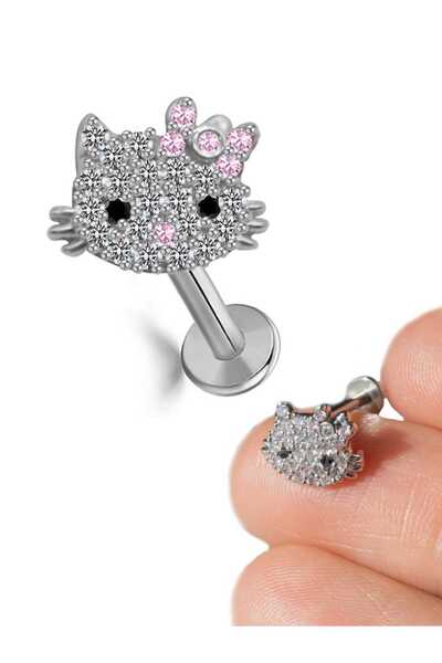 MORNEVA Hello Kitty Kıkırdak Kulak Helix Conch Tragus Piercingi (1 Adet)
