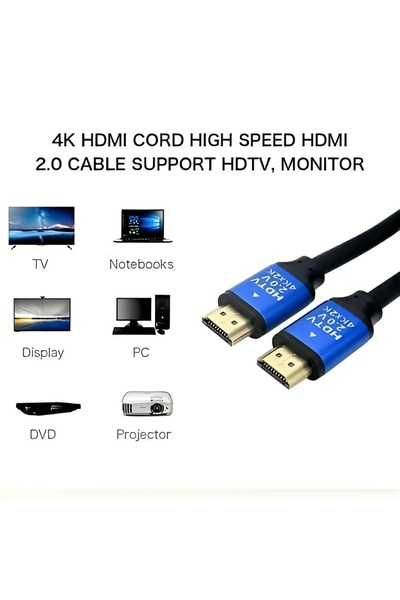 Generic High-speed, high-quality HDTV cable; standard HDTV 2.0 transmission line with 4K Ultra HD resolution, 1.5 meters