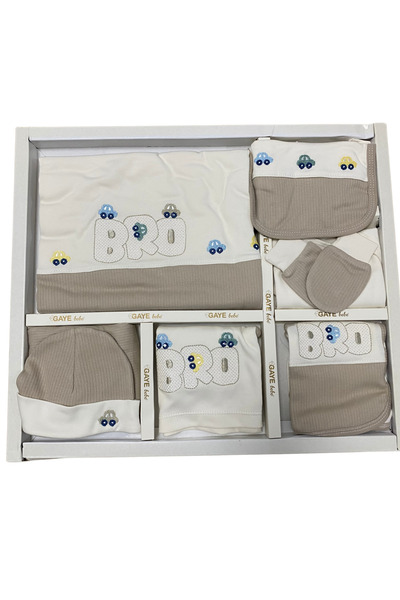 OEM Gaye Bebe BRO newborn set with embroidered cars – 10 pieces