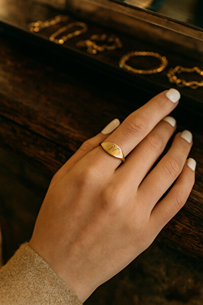 Soleildor Kalp Baş Harf Gümüş Yüzüğü