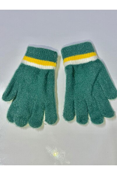 JHTshop Girl's Knitted Jacquard Warm Five-Finger Gloves Cute Hug Bear Embroidered 4-8 Years Old