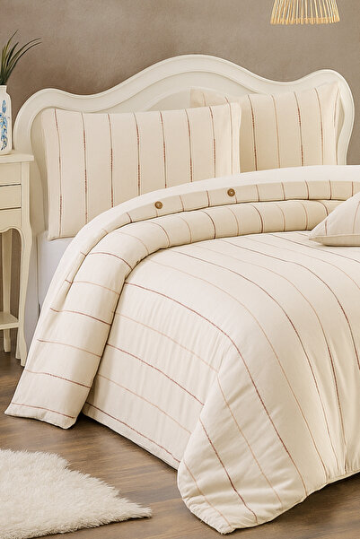 XVA طقم غطاء لحاف مزدوج من القطن من ياديه مع أزرار وتطريز