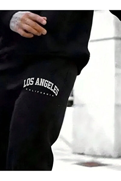 LAVİTTA Los Angeles Printed Unisex Tracksuit – Black