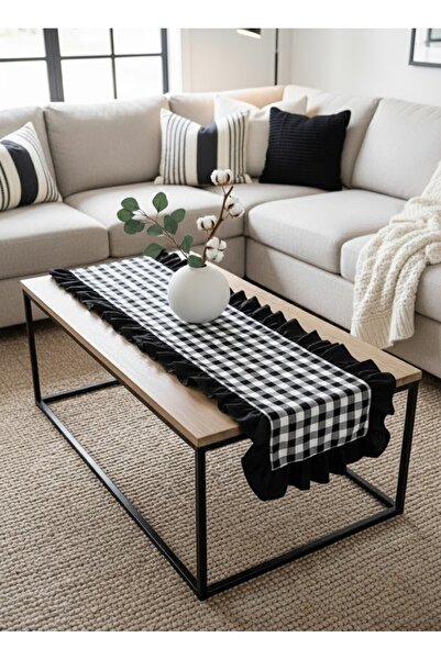 Mery Tekstil Pötikare Desenli Fırfırlı Zarif Runner 40x140 CM