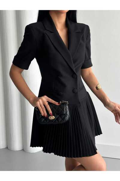 Milamia فستان نسائي بتصميم تنورة مع طيات وأكمام نصفية