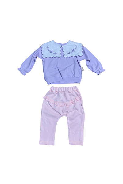 OEM Set Bluziță Cu Guler Brodat și Pantaloni cu Volănaș – Confort & Stil