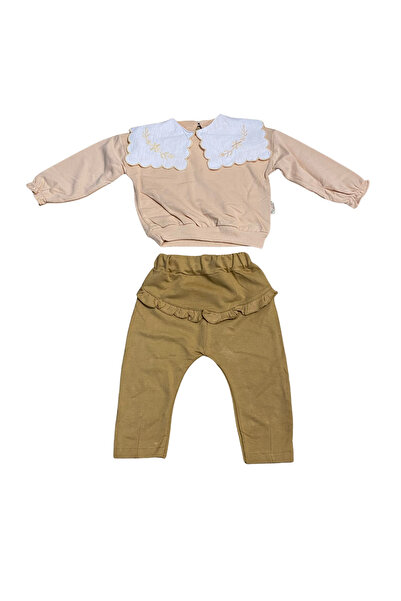 OEM Embroidered Collar Blouse and Ruffled Pants Set – Comfort & Style