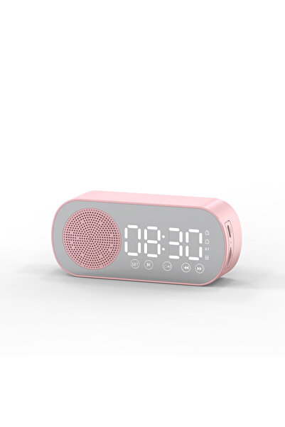 Zilvana Aynalı LED Ekran Bluetooth Hoparlör Alarm Saat FM Radyo ve TF Kart De...