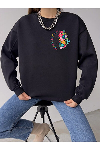 Tubinyoo Mini Mental Health Matters Printed Crew Neck 3-Thread Sweatshirt