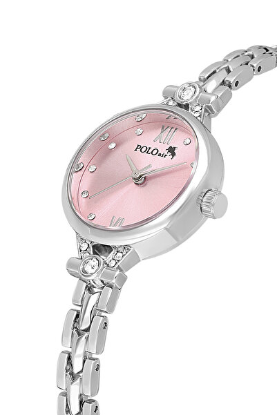 Polo Air Zarif Gümüş Pembe Renk Kadın Kol Saati PL-1557B3x